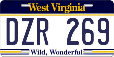 WV license plate DZR269