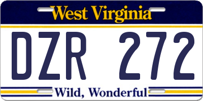 WV license plate DZR272