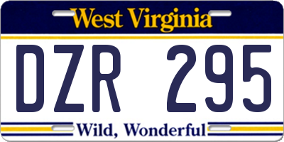 WV license plate DZR295