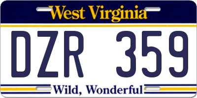 WV license plate DZR359