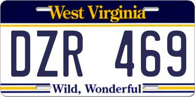 WV license plate DZR469