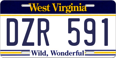 WV license plate DZR591