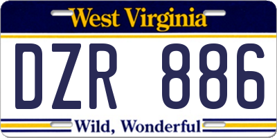 WV license plate DZR886