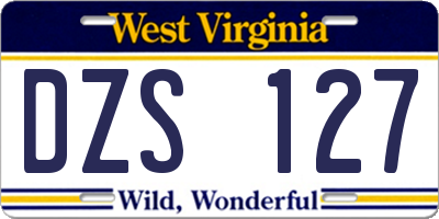 WV license plate DZS127
