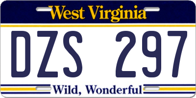 WV license plate DZS297