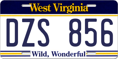WV license plate DZS856
