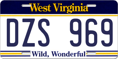 WV license plate DZS969