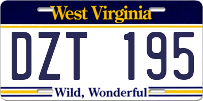 WV license plate DZT195