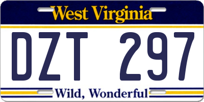 WV license plate DZT297