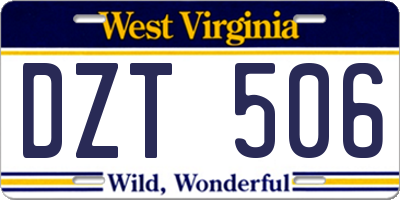 WV license plate DZT506