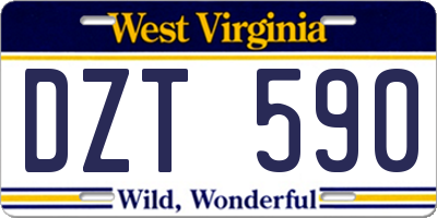 WV license plate DZT590