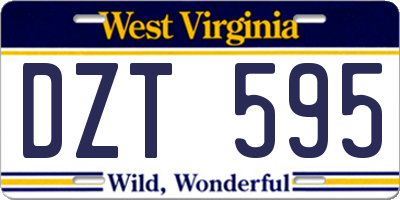 WV license plate DZT595
