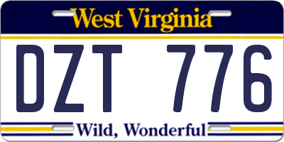 WV license plate DZT776
