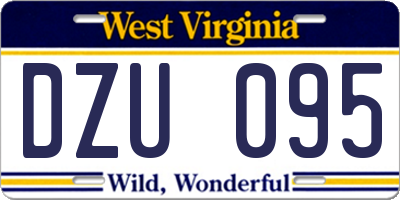 WV license plate DZU095