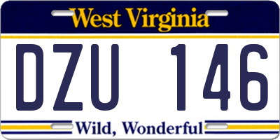 WV license plate DZU146