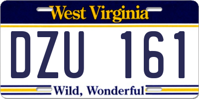 WV license plate DZU161