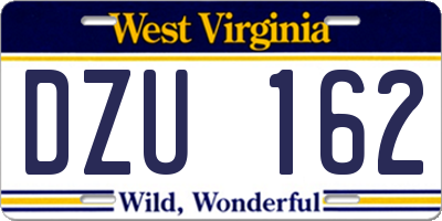 WV license plate DZU162