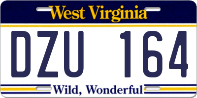 WV license plate DZU164