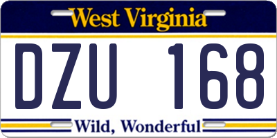 WV license plate DZU168