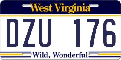 WV license plate DZU176