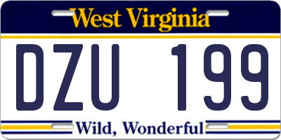 WV license plate DZU199