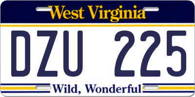 WV license plate DZU225