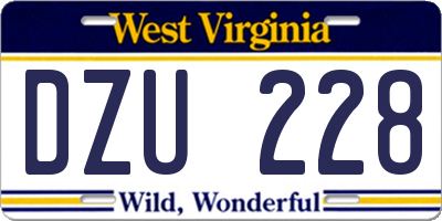 WV license plate DZU228