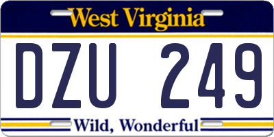 WV license plate DZU249