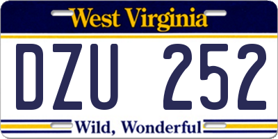 WV license plate DZU252