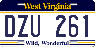 WV license plate DZU261