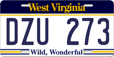 WV license plate DZU273