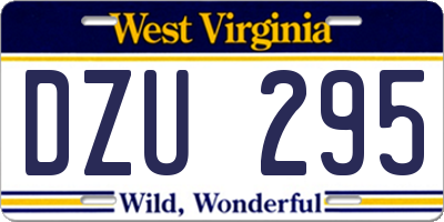 WV license plate DZU295