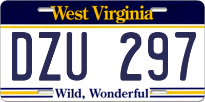 WV license plate DZU297