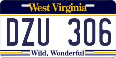 WV license plate DZU306