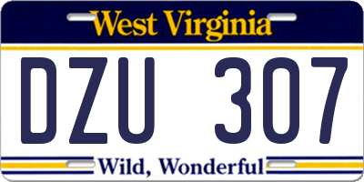 WV license plate DZU307