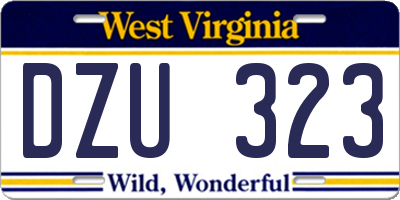 WV license plate DZU323