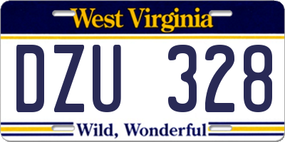 WV license plate DZU328