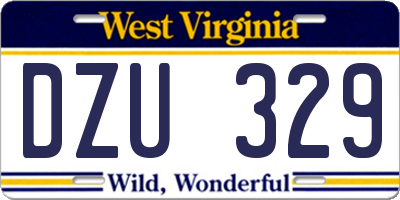 WV license plate DZU329