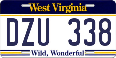 WV license plate DZU338