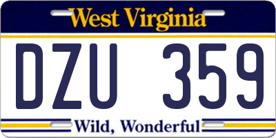 WV license plate DZU359