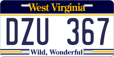 WV license plate DZU367