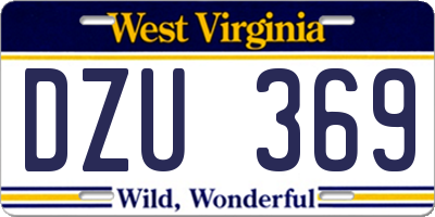 WV license plate DZU369