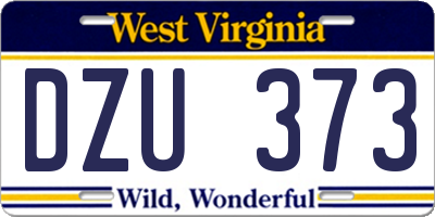 WV license plate DZU373