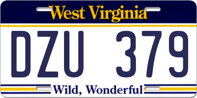 WV license plate DZU379