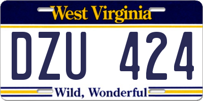 WV license plate DZU424