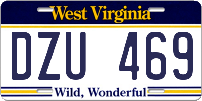 WV license plate DZU469