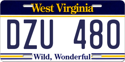 WV license plate DZU480