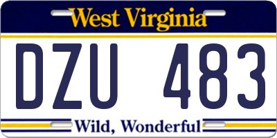 WV license plate DZU483