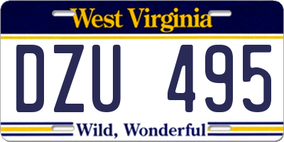 WV license plate DZU495