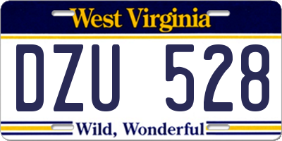 WV license plate DZU528